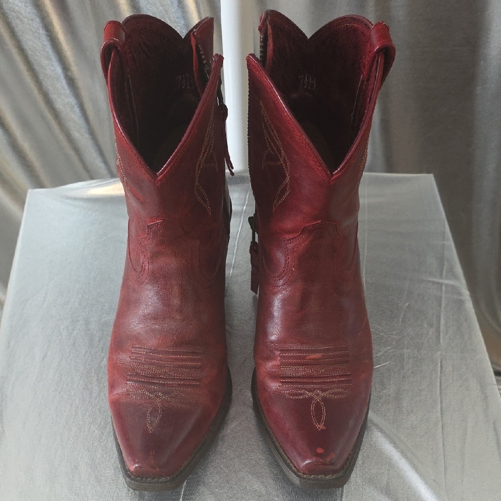 Red Leather Western Boots